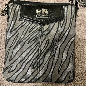 Coach Black and Gray zebra crossbody bag